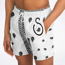 Load image into Gallery viewer, Superhero Society OG White Shorter-length Swim Trunk