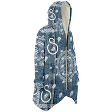 Load image into Gallery viewer, Superhero Society Billie Jean Light Blue Micro Mink Hoodie Cloak