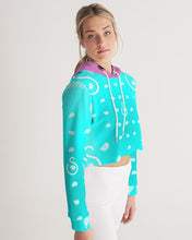 Load image into Gallery viewer, Superhero Society Neon Blue Women's Cropped Hoodie