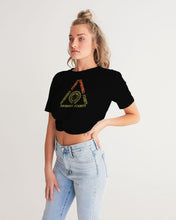 Load image into Gallery viewer, Superhero Society Classic Solid Black Twist-Front Cropped Tee
