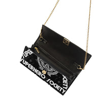 Load image into Gallery viewer, Superhero Society Black Shield Berlin Shoulder Bag w/ Chain