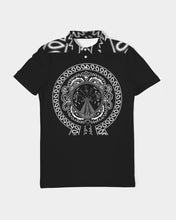 Load image into Gallery viewer, Superhero Society Black Shield Slim Fit Short Sleeve Polo