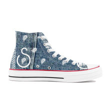 Load image into Gallery viewer, S Society Billie Jean Light Blue High Top Chucks Sneakers w/ white bottom