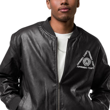 Load image into Gallery viewer, Superhero Society Classic Black Leather Bomber Jacket