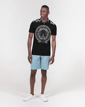Load image into Gallery viewer, Superhero Society Black Shield Slim Fit Short Sleeve Polo