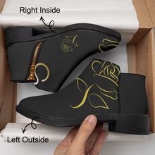 Load image into Gallery viewer, S Society Rose 'R' Gold Short Zipper Boots