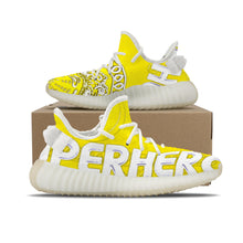 Load image into Gallery viewer, Superhero Society Moody Gold-Tone Mesh Knit Sneaker - White