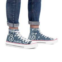 Load image into Gallery viewer, S Society Billie Jean Light Blue High Top Chucks Sneakers w/ white bottom