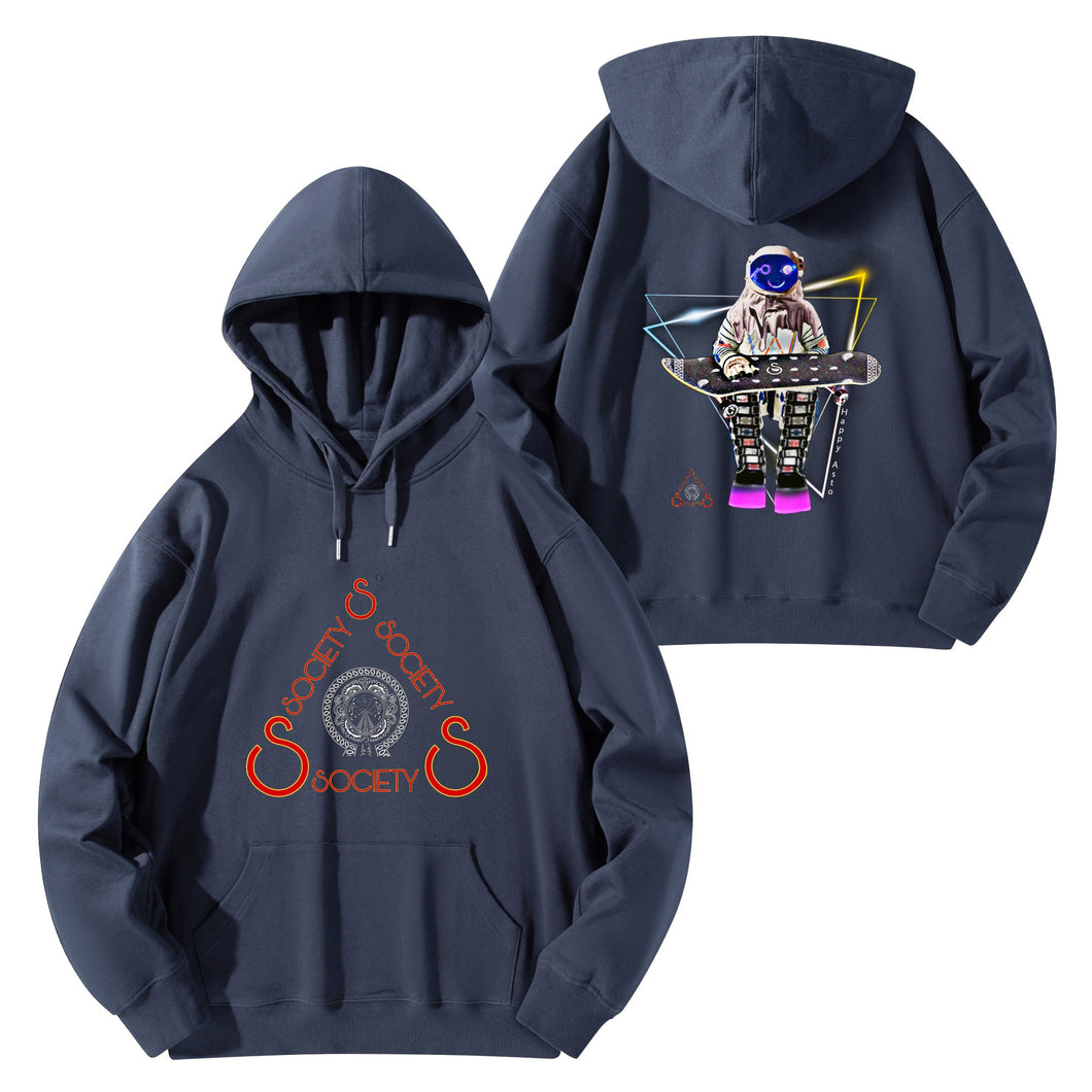 S Society Happy Astro Unisex Cotton Hoodie (FREE drawstring Bag included)