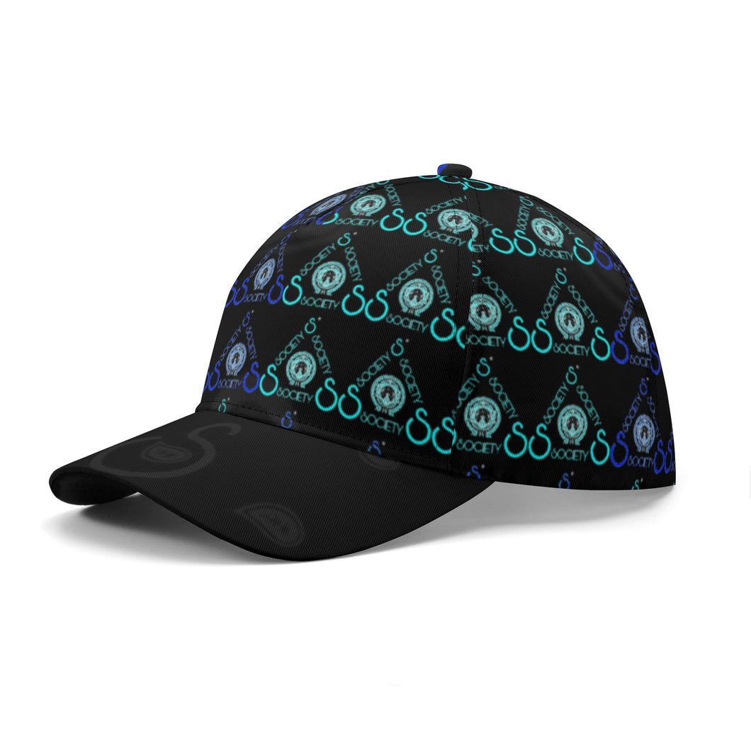 S Society Stacked Aqua Baseball Cap w/ Drawstring Bag