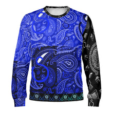 Load image into Gallery viewer, S Society Cali Blue X Stacked Unisex Winter Crewneck Pullover Sweatshirt
