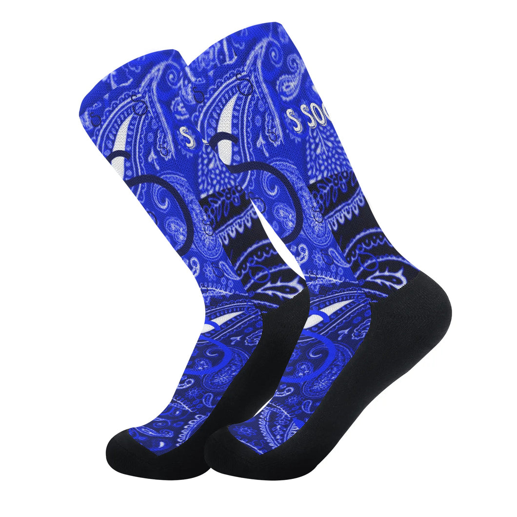 S Society Cali X Blue Unisex Crew Socks