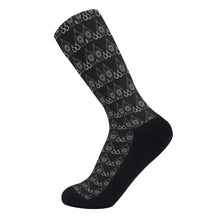 Load image into Gallery viewer, S Society Stacked BW Crew Socks
