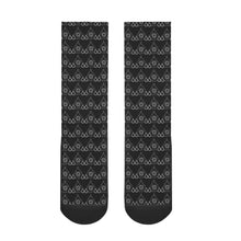 Load image into Gallery viewer, S Society Stacked BW Crew Socks
