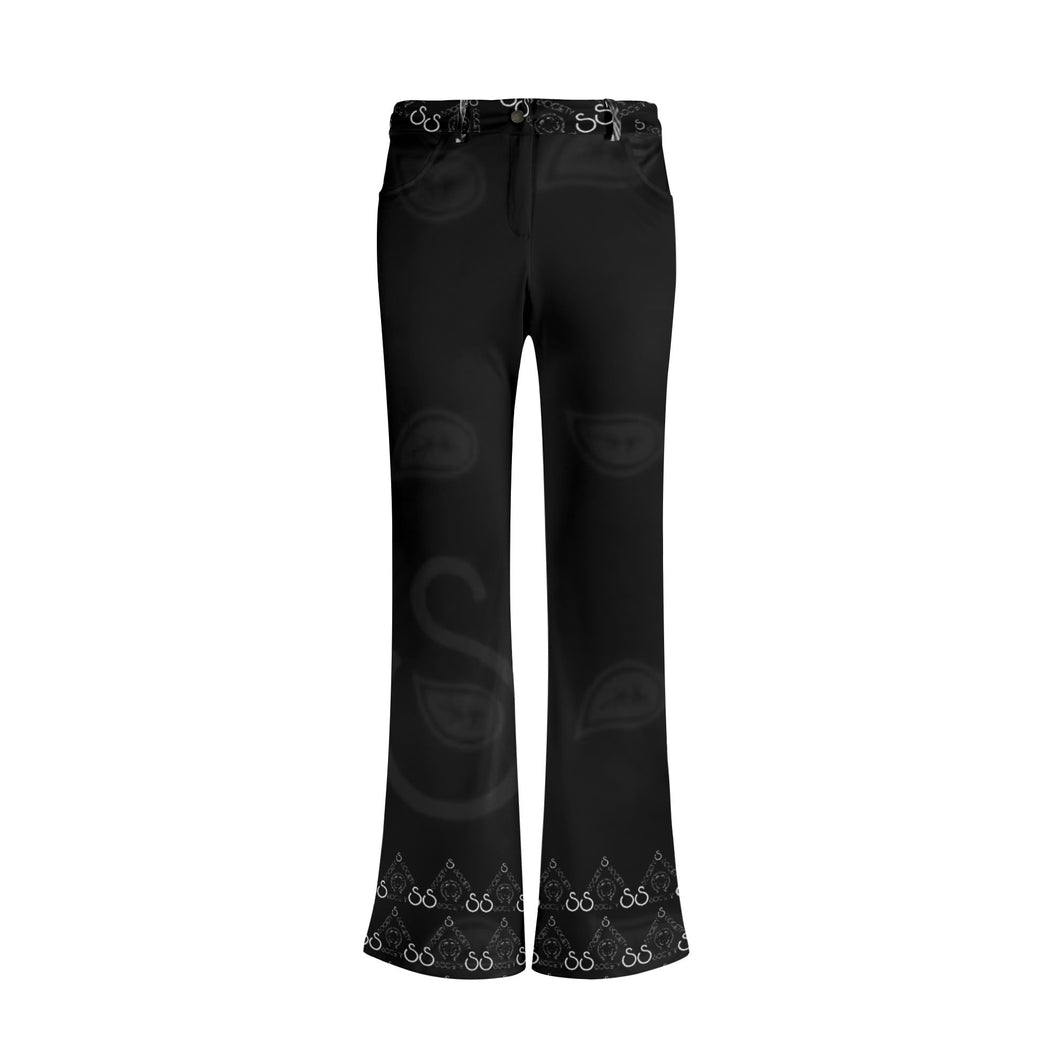 S Society Stacked x Fade Blk Unisex Elegant Flare Pants