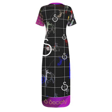 Load image into Gallery viewer, S Society Smokey Chess x Stacked Pink Short Sleeve Long Dress
