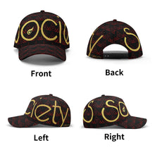 Load image into Gallery viewer, S Society Red Stacked Gold Drop Baseball Cap
