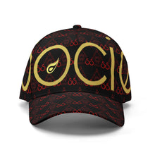 Load image into Gallery viewer, S Society Red Stacked Gold Drop Baseball Cap
