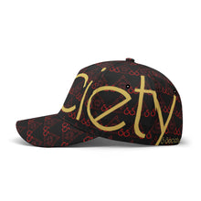 Load image into Gallery viewer, S Society Red Stacked Gold Drop Baseball Cap
