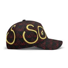 Load image into Gallery viewer, S Society Red Stacked Gold Drop Baseball Cap
