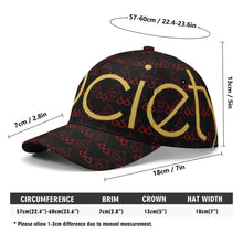 Load image into Gallery viewer, S Society Red Stacked Gold Drop Baseball Cap
