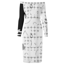 Load image into Gallery viewer, S Society Elements Spine BGW Off The Shoulder Long Sleeve Elegant Wrap Dress
