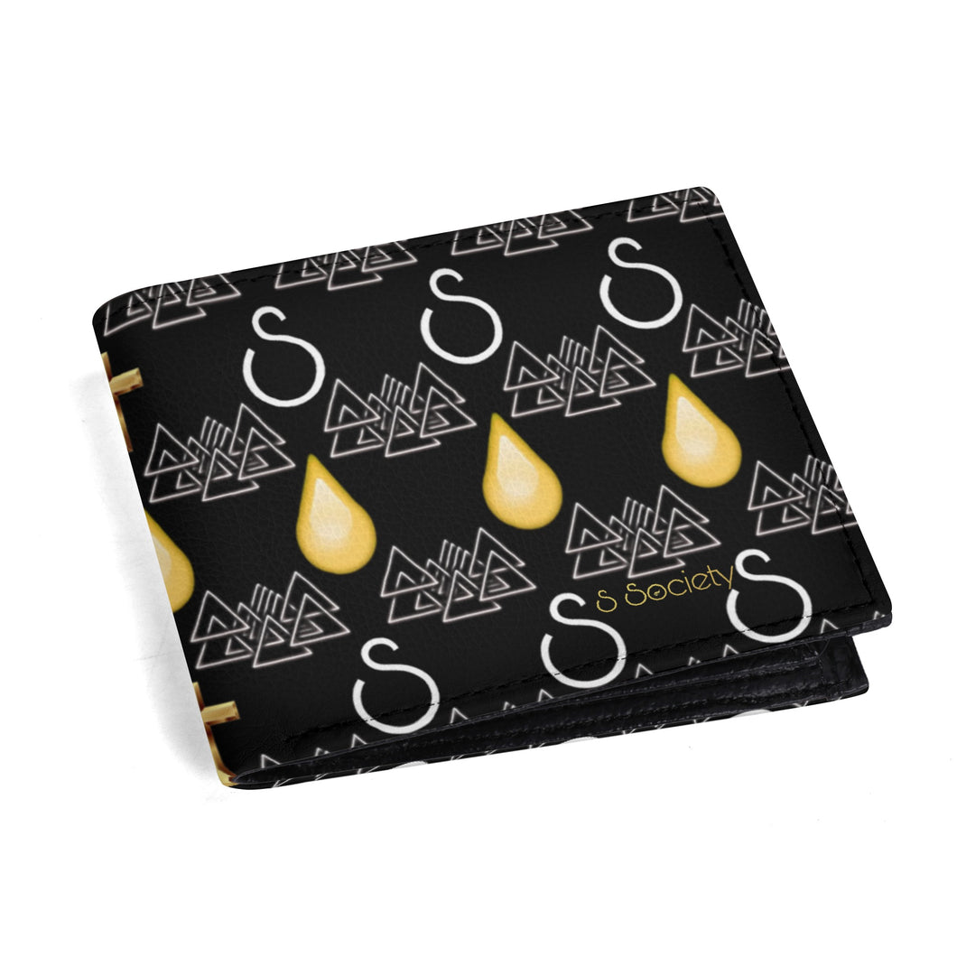 S Society Tru Luck Re-Born Leather Wallet Paper Folded Wallet
