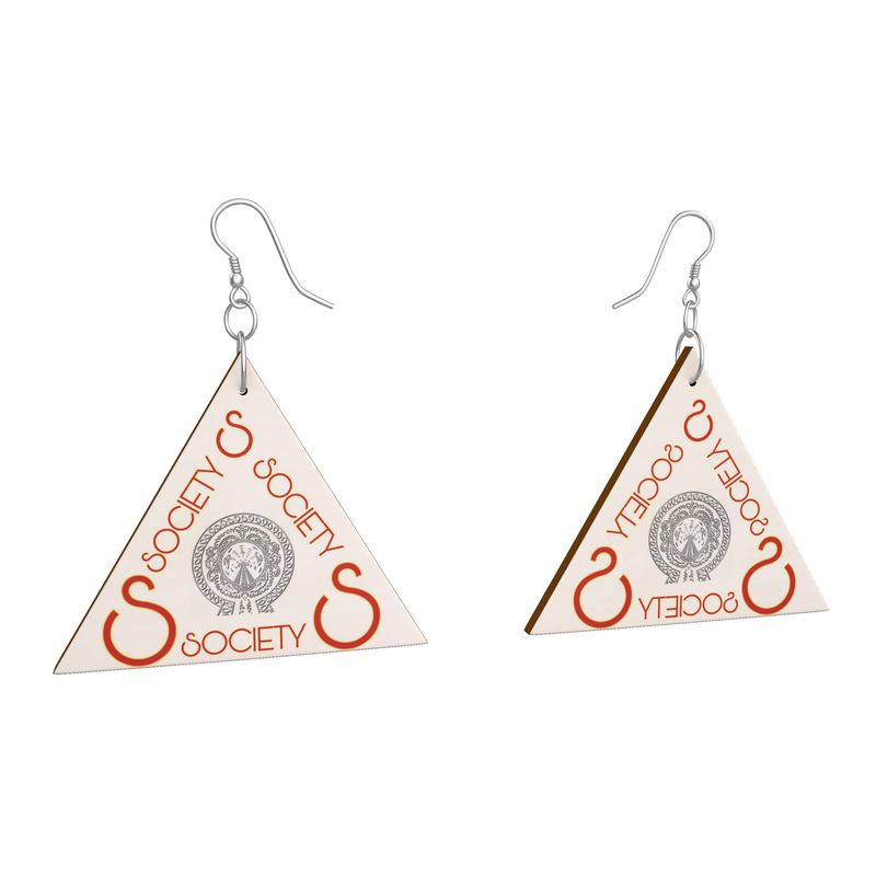 S Society Triangle Organic Earrings