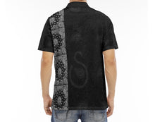 Load image into Gallery viewer, S Society Faded Black Grand Mix Polo Velvet Shirt
