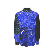 Load image into Gallery viewer, S Society Cali X Stacked Blue Long Sleeve Cotton poplin Shirt
