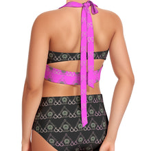 Load image into Gallery viewer, S Society Stacked Pink Swimsuit Set With Halter
