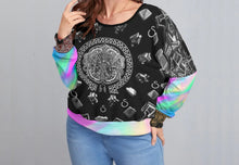 Load image into Gallery viewer, S Society Grand 3D Mix x Unicorn Backless Sweatshirt With Bat Sleeve (Plus Size)
