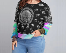 Load image into Gallery viewer, S Society Grand 3D Mix x Unicorn Backless Sweatshirt With Bat Sleeve (Plus Size)
