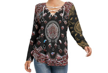 Load image into Gallery viewer, S Society Grand 3D Rose Gold Mix Long Sleeve Neckline Tie Sweatshirt
