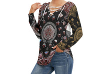 Load image into Gallery viewer, S Society Grand 3D Rose Gold Mix Long Sleeve Neckline Tie Sweatshirt
