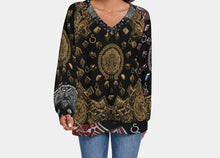Load image into Gallery viewer, S Society Grand 3D MIX V-Neck Silk Knitted Sweater Long Sleeve
