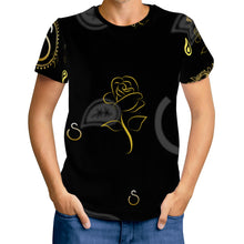 Load image into Gallery viewer, S Society Roses &#39;R&#39; Gold T-Shirt
