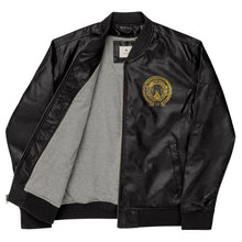 Load image into Gallery viewer, S Society Gold Sheld Unisex Leather Bomber Jacket
