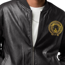 Load image into Gallery viewer, S Society Gold Sheld Unisex Leather Bomber Jacket
