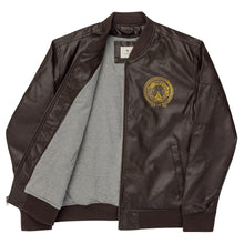 Load image into Gallery viewer, S Society Gold Sheld Unisex Leather Bomber Jacket
