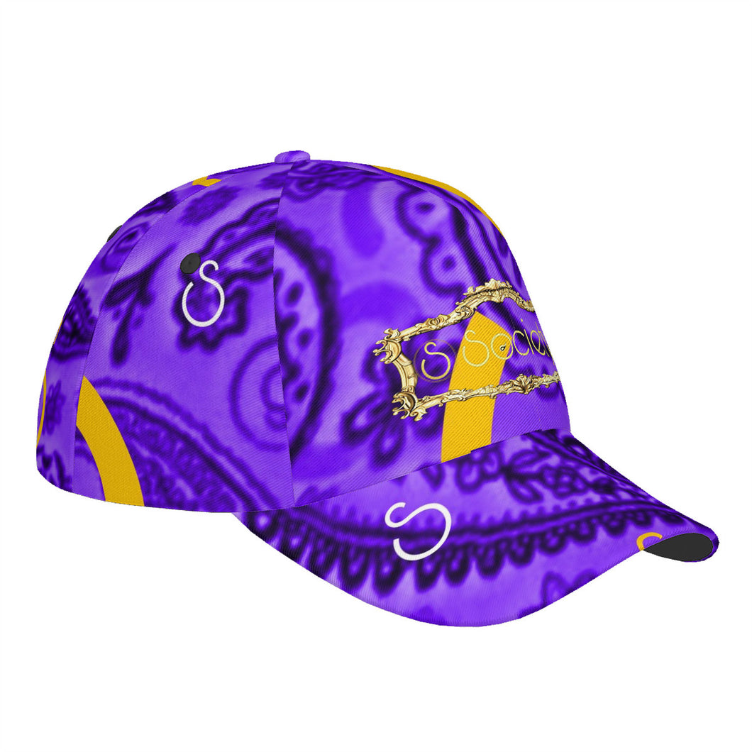 S Society Cali X Purple + Gold Curved Brim Cap