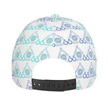 Load image into Gallery viewer, S Society Stacked Blue x White Curved Brim Baseball Cap
