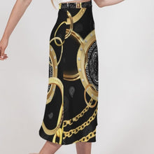 Load image into Gallery viewer, Superhero Society Gold Tears Women&#39;s A-Line Midi Skirt
