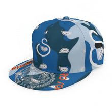 Load image into Gallery viewer, Superhero Society Wavy Blue Camouflage Snap-Back Baseball Cap W/ Flat Brim
