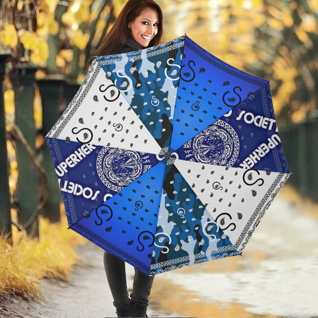 Superhero Society Wavy Blue Camouflage Mix Umbrella