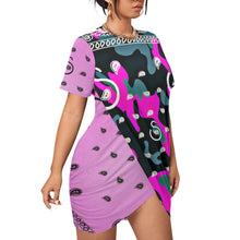 Load image into Gallery viewer, Superhero Society Jazzmen Pink Camouflage Stacked Hem Dress (plus size L-5XL）
