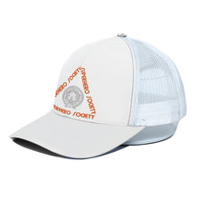 Load image into Gallery viewer, Superhero Society White Unisex Peaked Cap W/ Half-mesh
