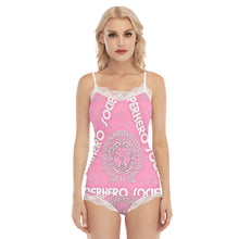 Load image into Gallery viewer, Superhero Society Girly Girl Pink Pajama Sets With Lace Edge
