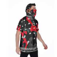 Load image into Gallery viewer, Superhero Society Heat Red Camouflage Men&#39;s T-Shirt w/ Mask
