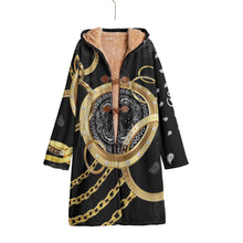 Load image into Gallery viewer, Superhero Society Gold Tears Mix Unisex Horn Button Long Fleece Jacket
